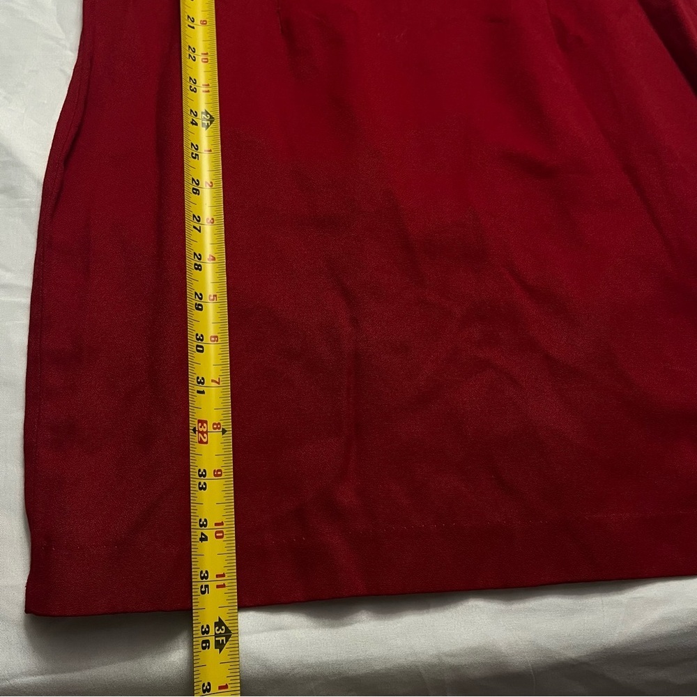 Vintage 90s Red Sheath Dress Made in Canada M / 8 - Picture 4 of 6